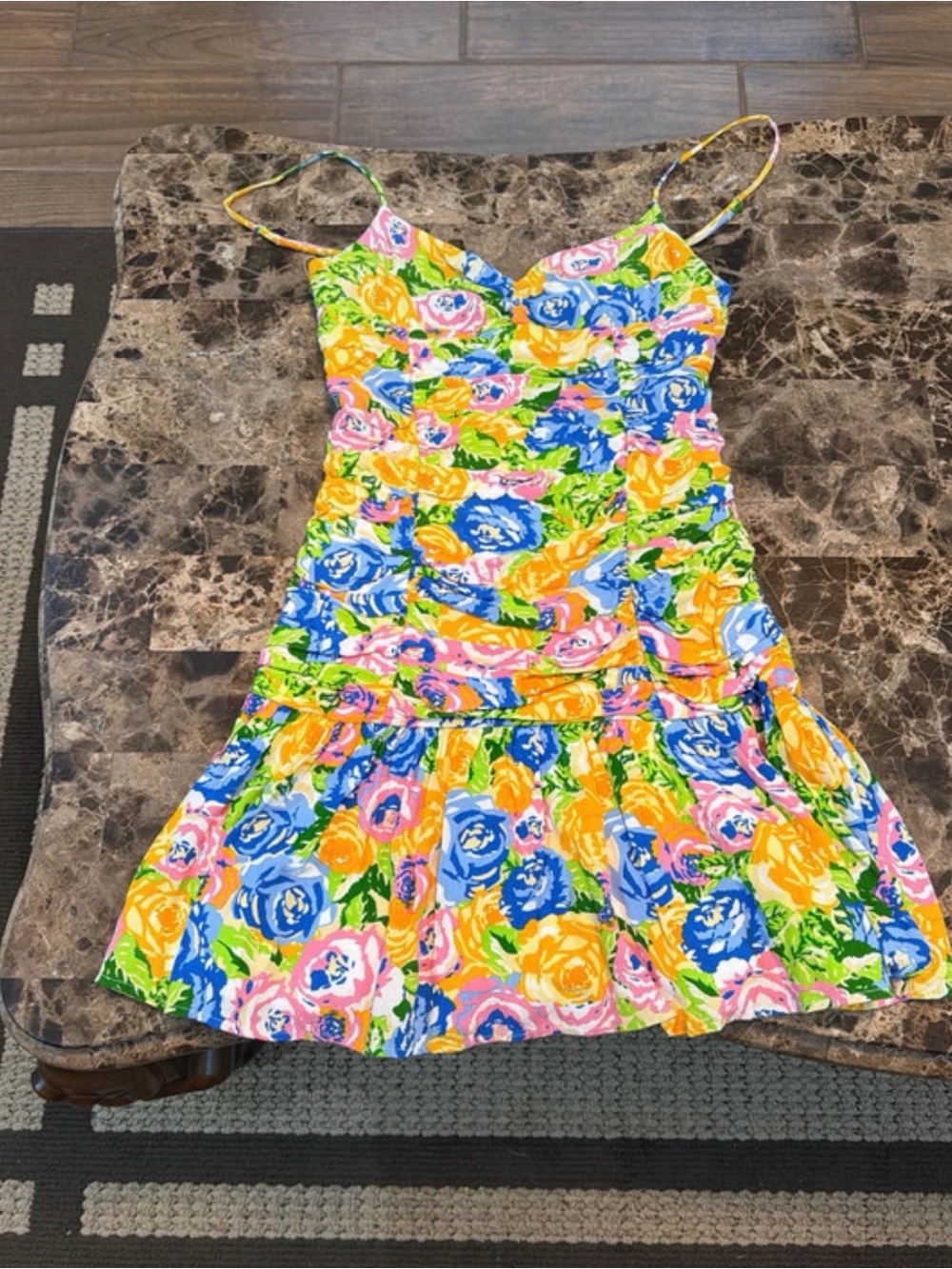 Zara Floral Spaghetti-Strap Summer Dress in Blue, Yellow, Pink, Green